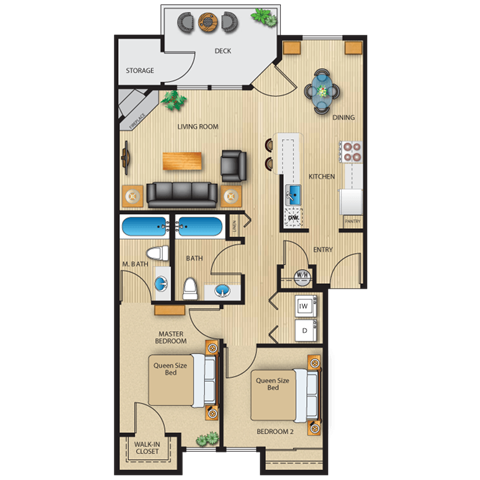 Obsidian 2 bed 2 bath 933 sf